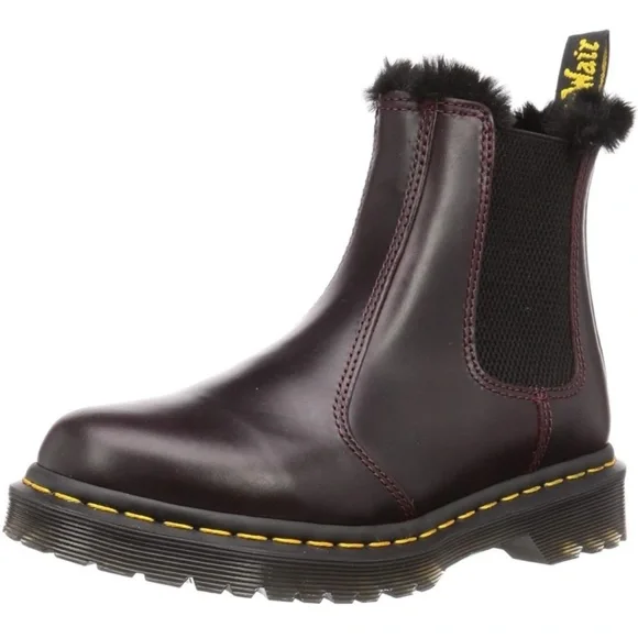 Dr. Martens Women's 2976 Leonore Chelsea Boot in oxblood atlas - Picture 2 of 3